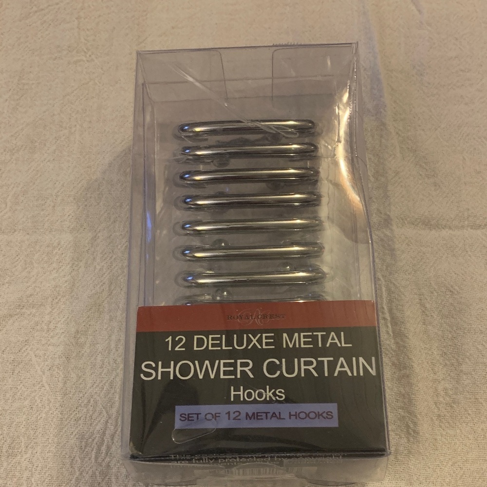 Deluxe Metal Shower Curtain Hooks NEW Set of 12 Metal hooks.